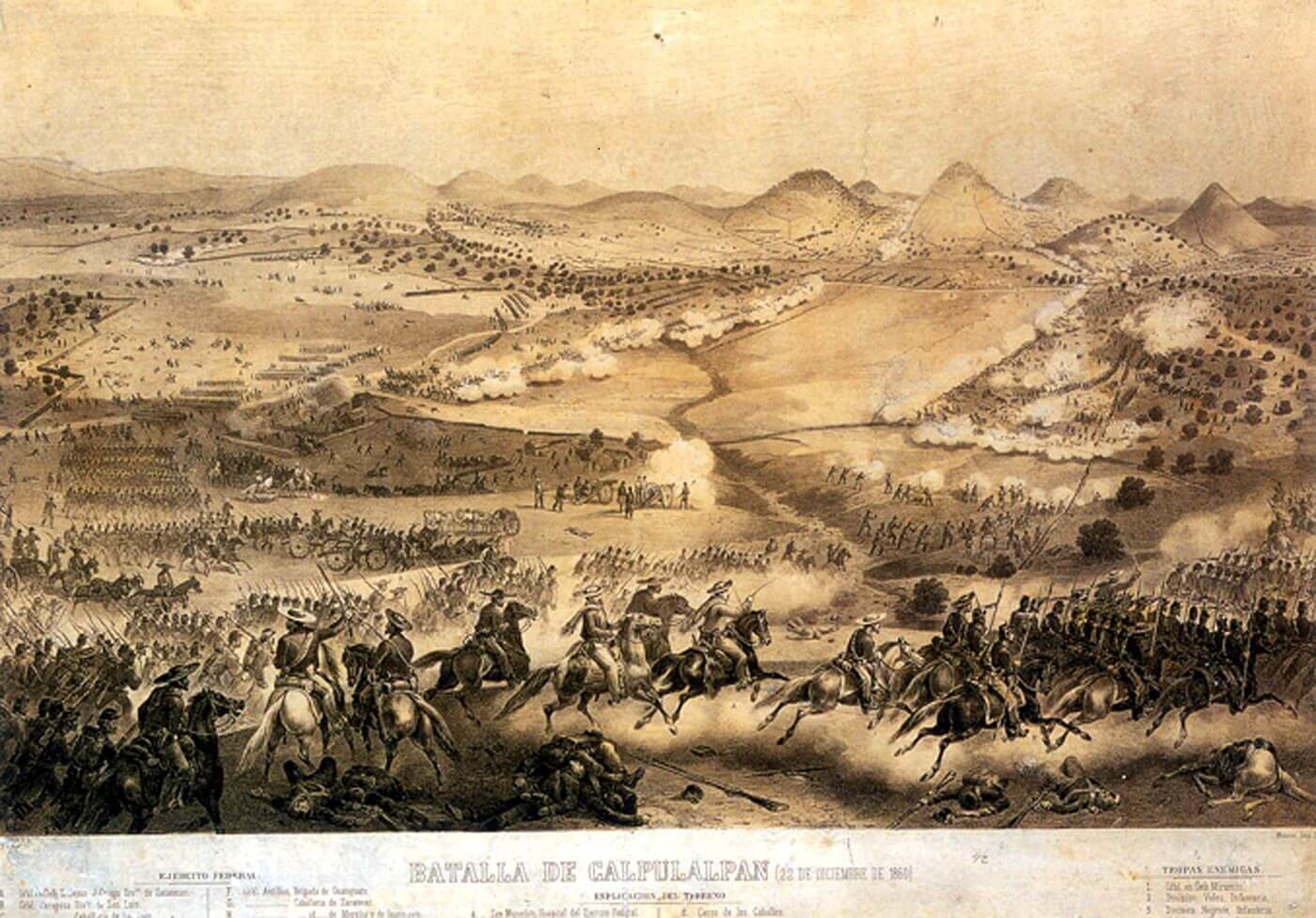 Lámina de la Batalla de Calpulalpan.