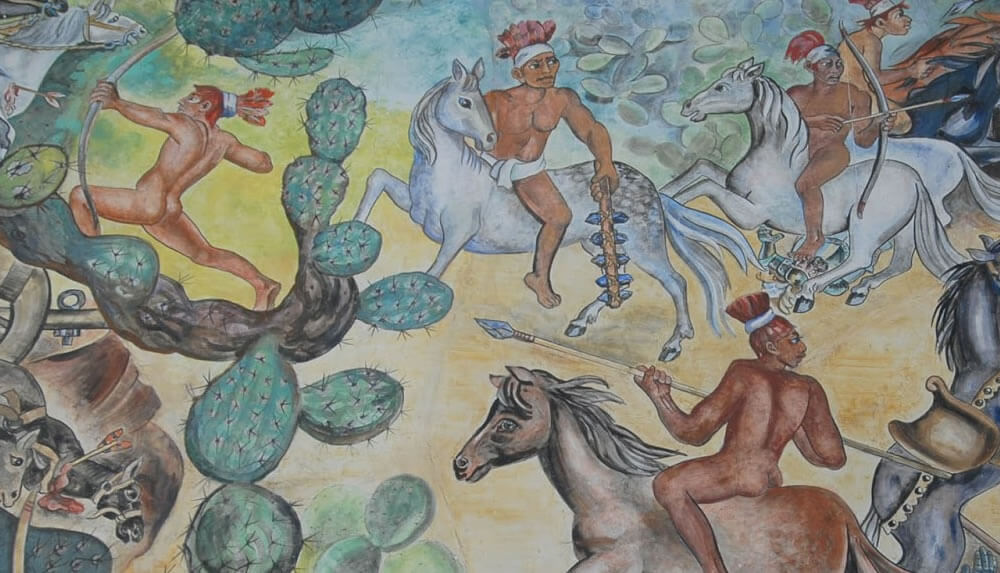 Pintura sobre la Guerra Chichimeca.