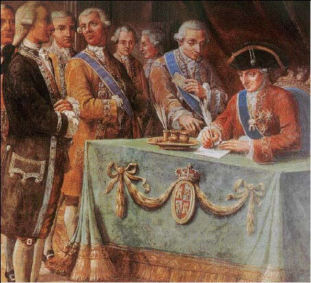 Firma del tratado de libre comercio con América en 1778