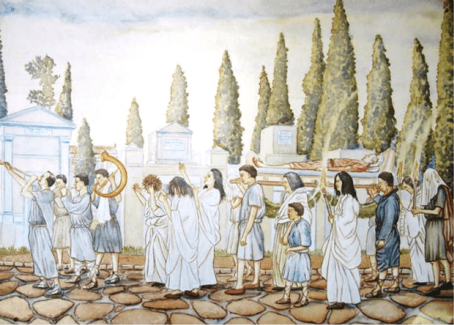 Ritual fúnebre en la Antigua Roma.