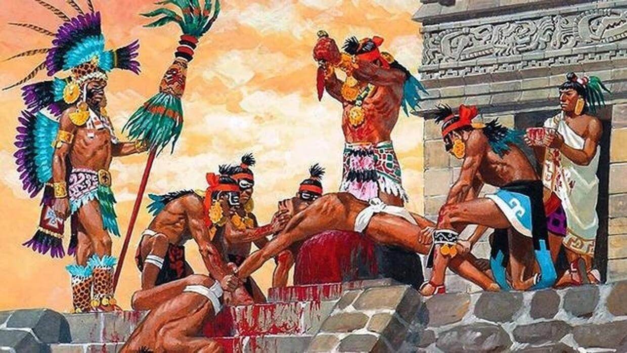 sacrificios realizados por los aztecas.