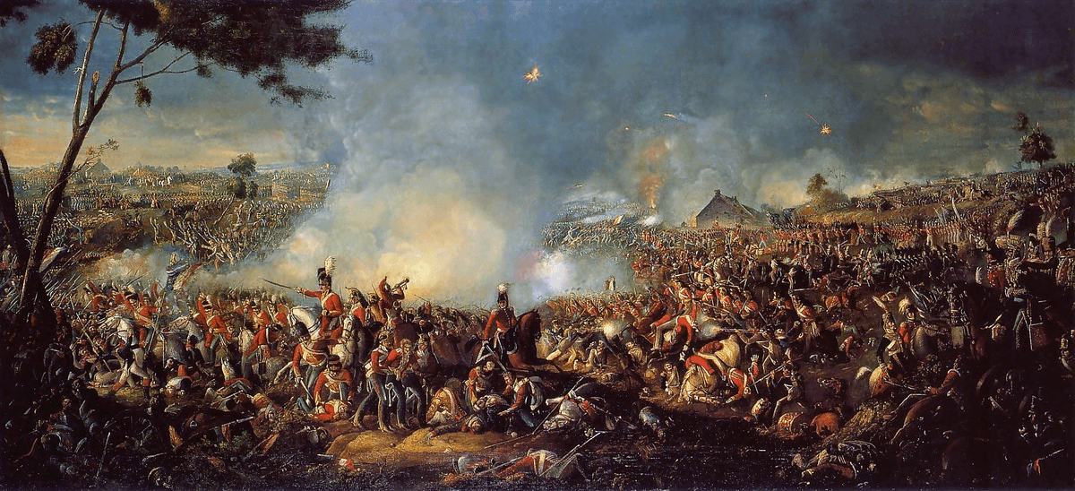 La Batalla de Waterloo, óleo de William Sadler.