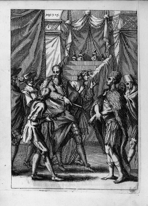 La captura del rey Moctezuma por Cortés.