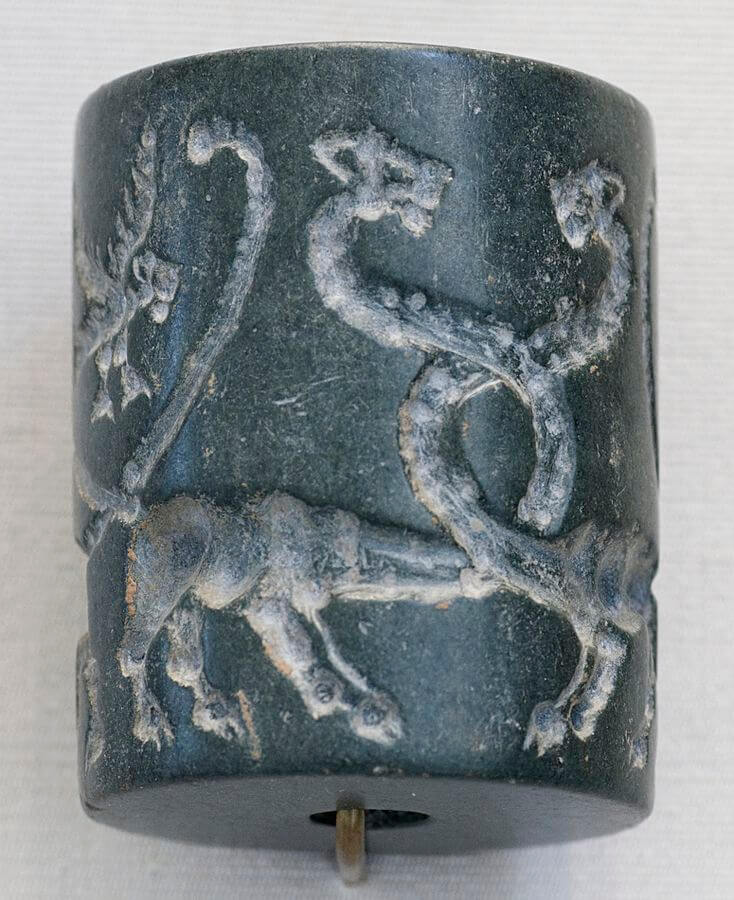 Sello cilíndrico, Uruk, 3000 a.C.