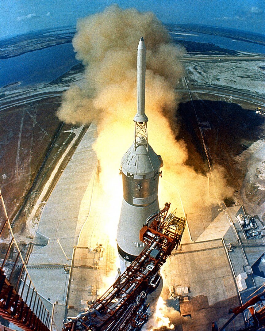 Despegue del cohete Saturno V de la misión Apolo 11