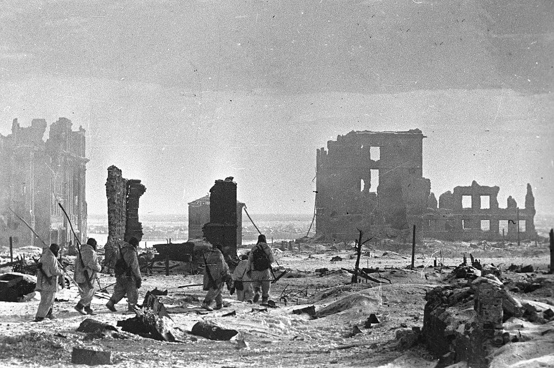 El centro de la ciudad de Stalingrado después de la victoria soviética sobre las tropas del Eje.