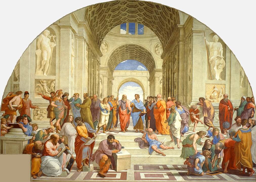La escuela de Atenas, fresco de Rafael 