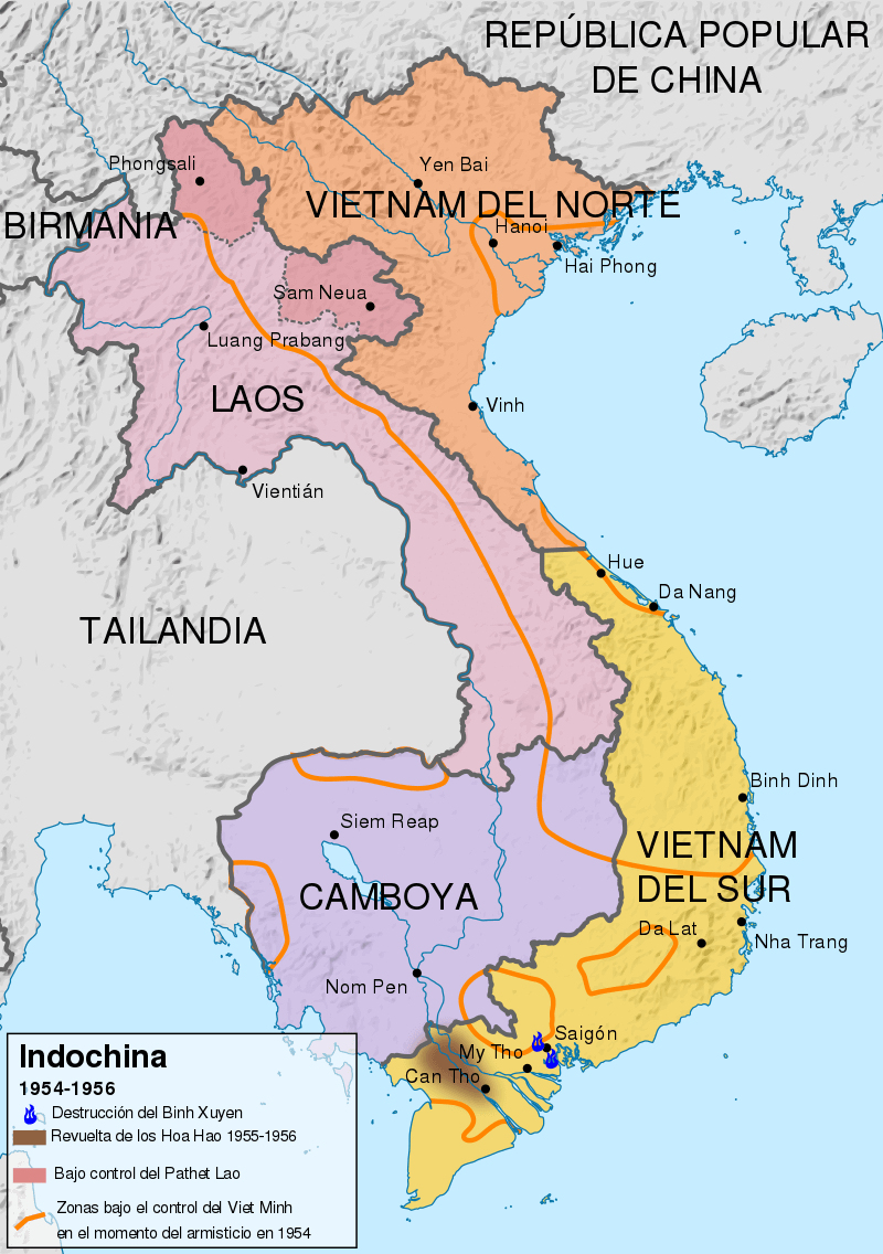Situación de Indochina en 1954-1956.
