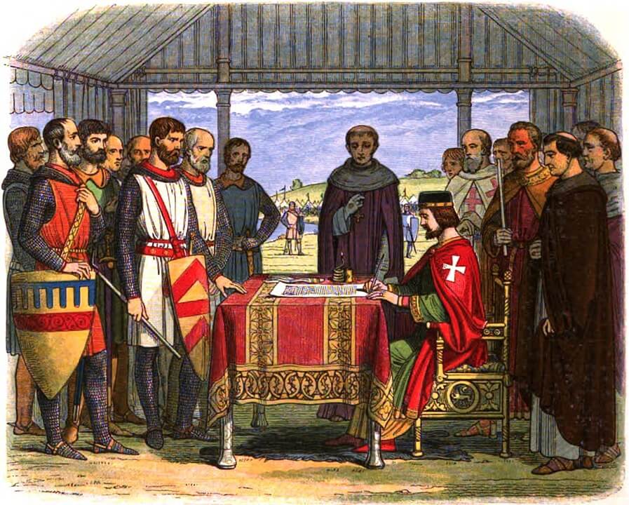 Juan I firmando la Carta Magna.