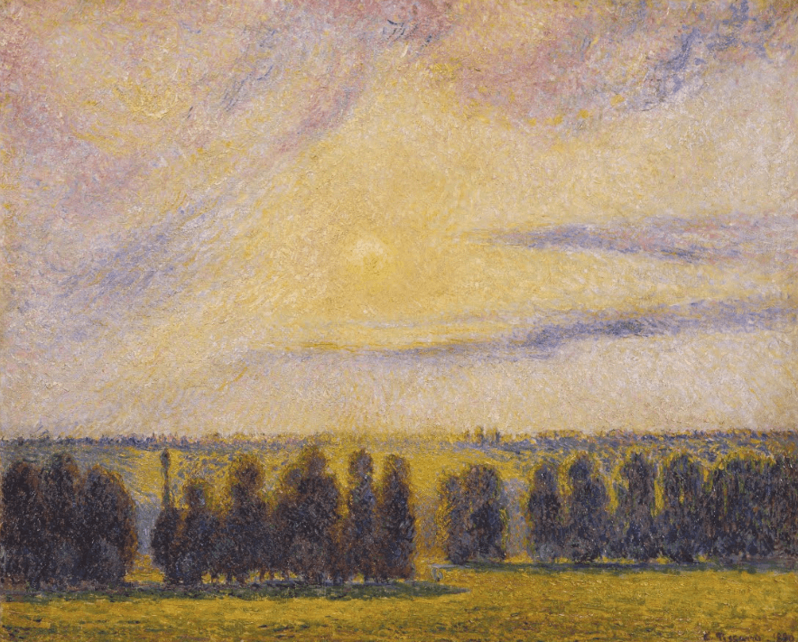 Puesta de Sol en Éragny. Camille Pissarro