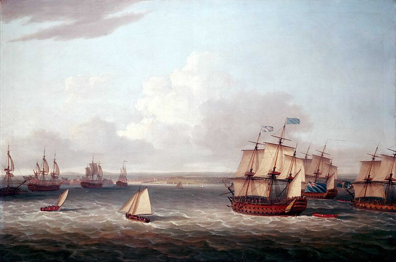 Flota británica llegando a La Habana en 1762. 