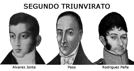 Miembros ejecutivos del Segundo Triunvirato.
