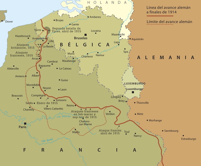 mapa frente occidental