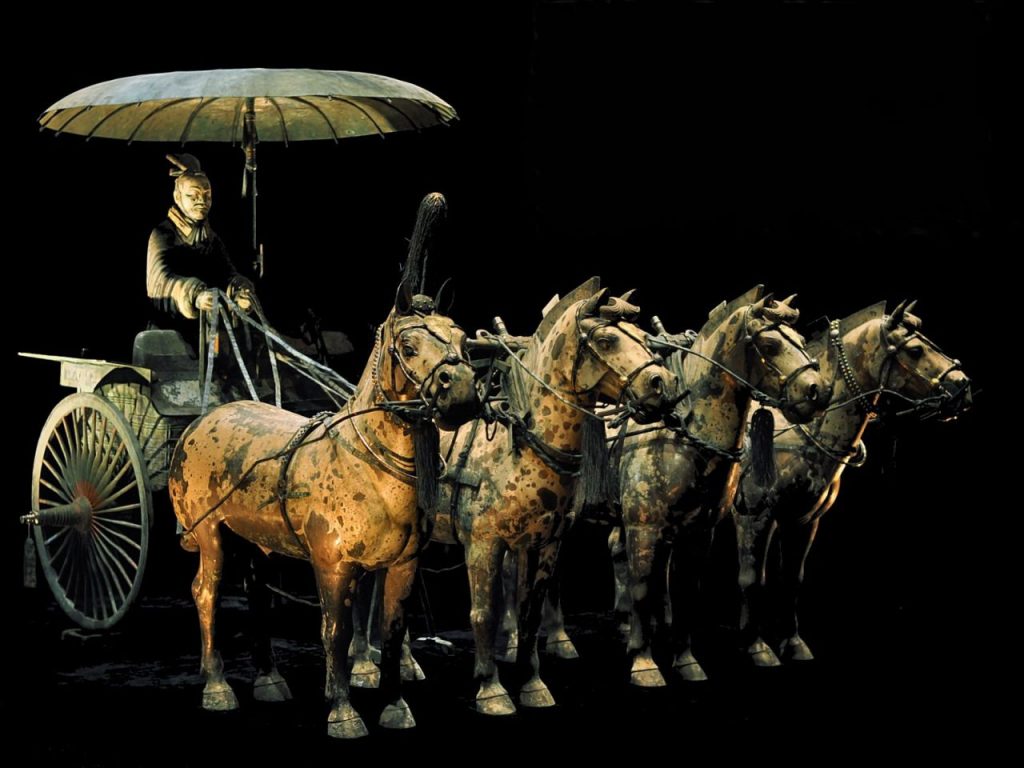 Escultura de un carro de la dinastía Qín