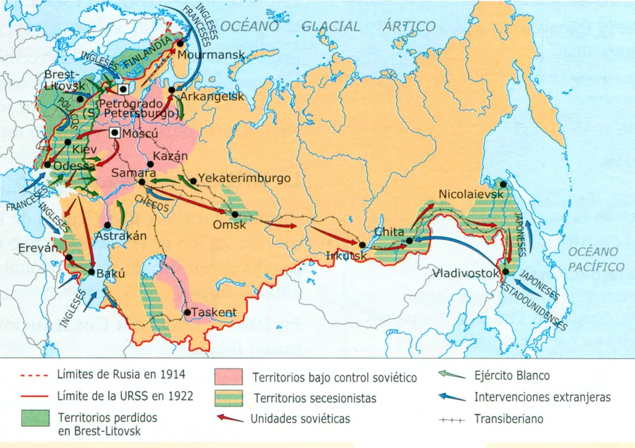 Mapa Guerra Civil Rusa